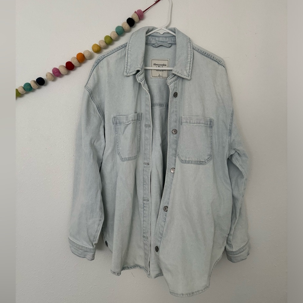 abercrombie oversized denim shirt jacket
